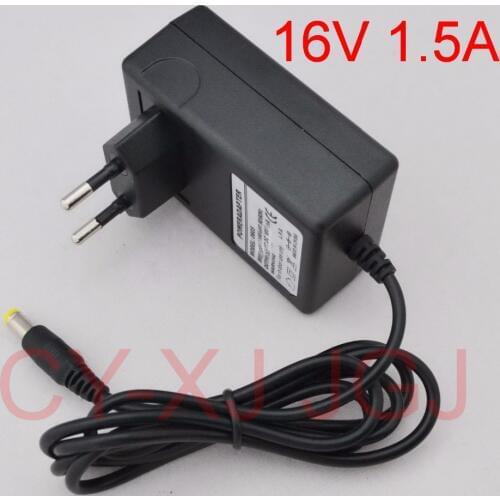 1PCS High quality 16V 1500mA AC 100V-240V Converter Adapter DC 16V 1.5A & 1500mA Power Supply EU Plug DC 5.5mm x 2.1-2.5mm
