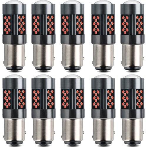 10X 1156 BA15S P21W LED 7443 W21/5W T20 Canbus 2016 42SMD BAY15D P21/5W 1157 Car Turn Signal Reverse Brake Light Bulb Auto Lamp