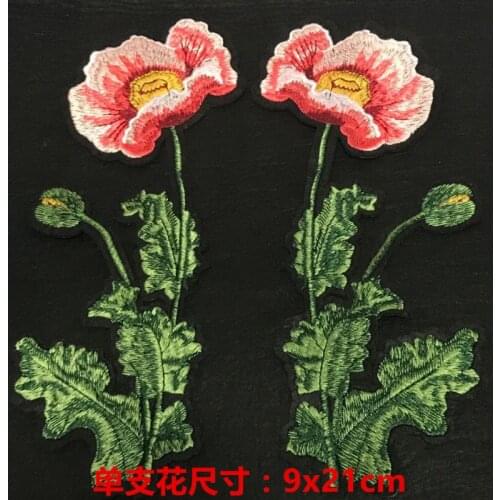2pairs Flower embroidered applique patches sew on vintage fabric applique fashion clothing decoration motif patch accessories