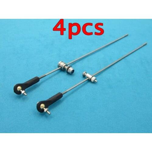 4sets M2 Plastic Rod End+2mm Stainless steel steering servo pull/Push rod+Shaft Linkage Stoppers set For RC Model boat/Airplane