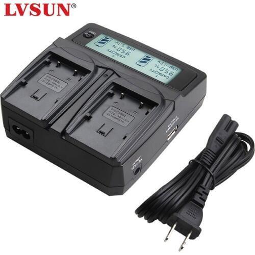 LVSUN Camera Battery NB-12L NB12L Dual Channel Car/ AC Charger For Canon PowerShot G1 X Mark II, G1X Mark 2 N100 LCD Display