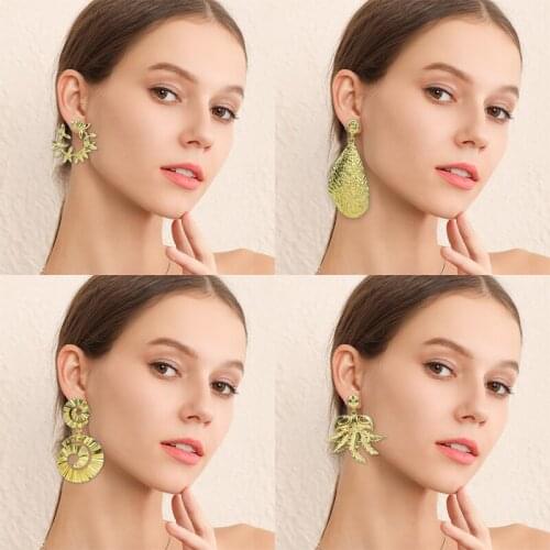 Женские золотые серьги ALenno China At AliExpress