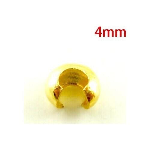Free Shipping 2000Pcs Gold Plated Tone Crimp Bead Covers 4mm
