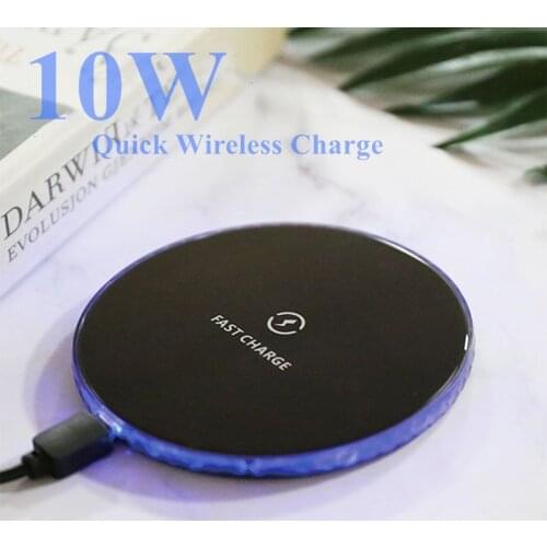 Qi Wireless Charger Pad 10W Fast Charging for Samsung S20 S10 Note 10 iPhone 12 11 Pro Xs Max X 8 Plus Wireless Quick Charge
