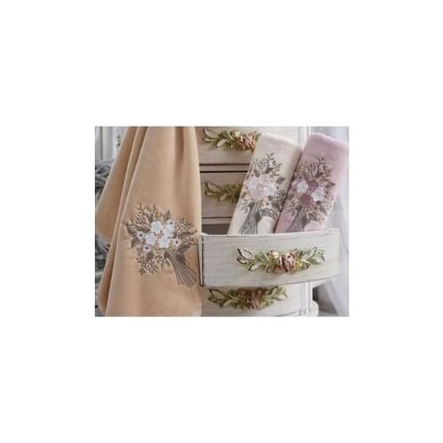 DowryWorld-Fancy Leaves Hand Face Towel - 3 Colors %100 Cotton
