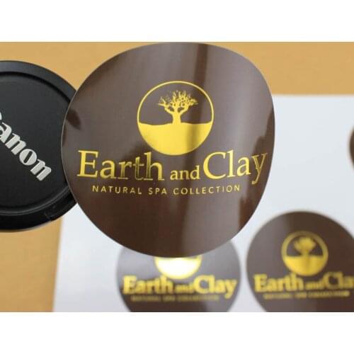 Customized Fancy adhesive custom small round roll sticker printing, gold printing sticker roll, glossy logo sticker