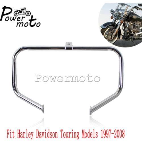 1-1/4" Motorcycle Chrome Highway Engine Guard Crash Bar For Harley Touring Road King Classic Electric FLHR FLHT FLHX 1997-2008
