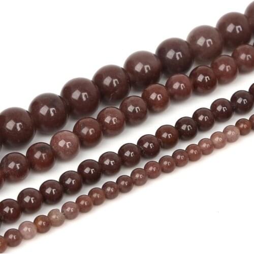 Wholesale Selectable 4/6/8/10mm 15''/strand Strawberry Quartz Round Natural Stone Beads for Bracelet Necklace DIY Jewelry Making