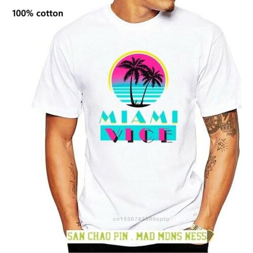 Miami Vice Tv Series Tv Show Beach Logo MenS Black T-Shirt Size S - 3Xl Fashion Classic Style Tee Shirt