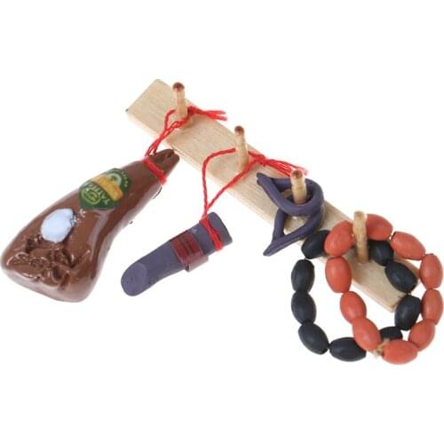 Cute 1:12 Toy Kitchen Food Meat Hanger Dollhouse Miniature Length Doll House Decoration Accessories 6*4cm