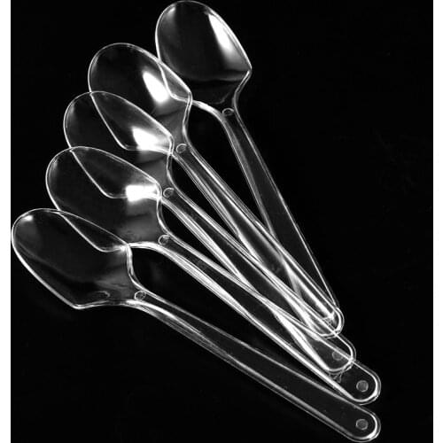 100 PCS Mini Transparent Plastic Spoons Disposable Flatware Spoons For Jelly Ice Cream Dessert Appetizer Disposable Spoon