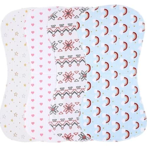Soft Cotton Colorful Baby Burp Cloths Newborn Two Layers Set Slabber Absorbent Baby Bibs Unisex Printed Newborn Towel