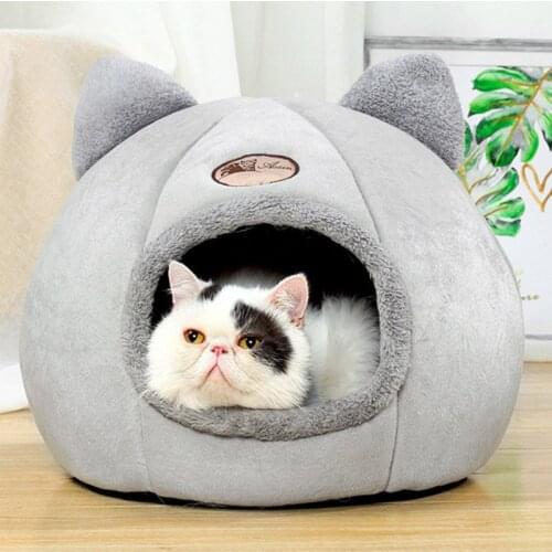 Soft Pet Dog Tent House Kennel Warm Sleeping Bag Long Plush Quality Cotton Puppy Cushion Mat Portable Cat House Dog Beds