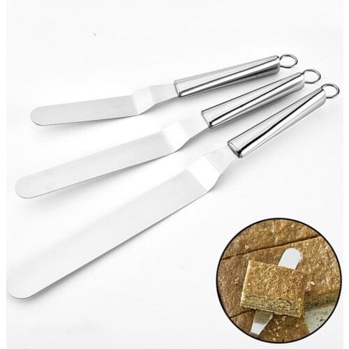 Stainless steel set of 3 butter spatula 6 inch 8 inch 10 inch stainless steel kiss knife cake spatula