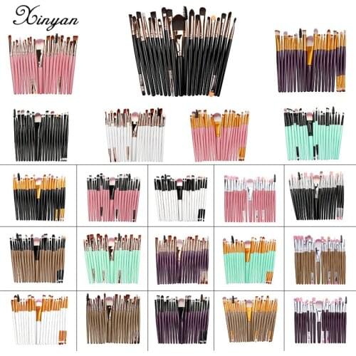 XINYAN Profession Makeup Brushes Set Eyebrow Foundation Blush Brush Powder Blending Eyeshadow Make up Beauty Tool Kit 20Pcs