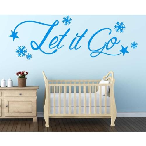Let it go FROZEN Wall Art sticker quote Kids Room snowflakes Wall Decoration Decal DIY Vinyl Christmas Decor Wall Sticker M-213