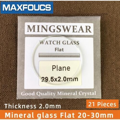 Table glass mineral glass Flat thickness 2.0 mm diameter 20 mm to 30 mm Crystal Transparent 21 pieces in total