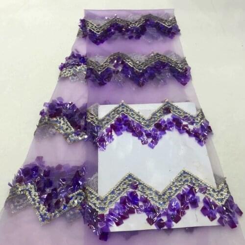 The Latest African Mesh Lace Fabric 2021 High Quality Sequins Nigeria Lace Fabric 5 Yards French Tulle Lace Fabric J4339