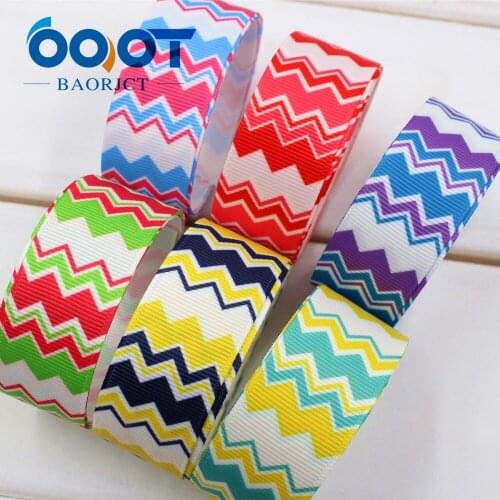 OOOT BAORJCT blw006 , 1'' 25mm Geometric pattern printing grosgrain ribbon , DIY hand-made headdress accessories materials