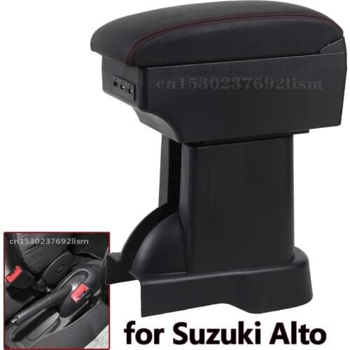 For Leather Car Center Console Armrest Box for Suzuki Alto 2008-2016 Armrests Auto Interior Parts