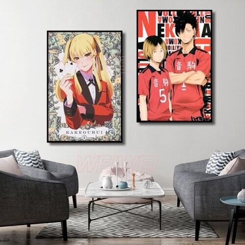 Anime Poster Girl Holding Playing Cards Canvas Painting Home Decoration for Living Room and Bedroom