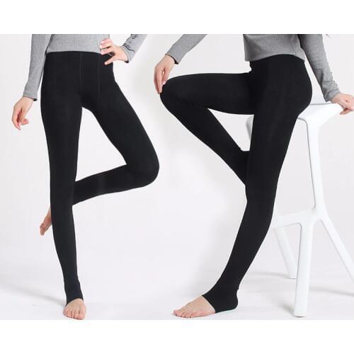 Obrix Casual Style Elastic Warm Winter Fleece Thick Female Leggings