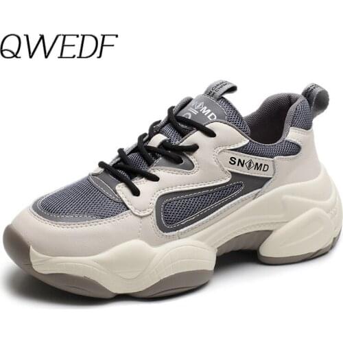 QWEDF 2019 Female Vulcanized Shoes Women Spring Breathable Round Head Shoes Woman Mesh Shoes Ladies Casual Sneakers Z4-48