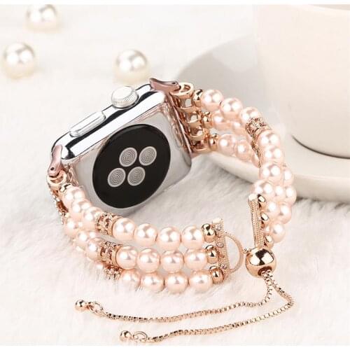 Fashion pearl Strap for apple watch band 44mm 40mm iwatch band 42mm 38mm women bracelet watchband correa apple watch se 5 4 3 6