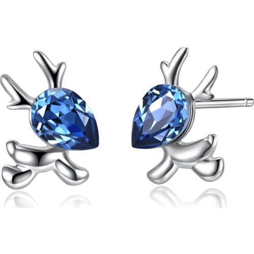 Free shipping S925 sterling silver earrings ladies temperament luxury jewelry cute antlers creative earrings