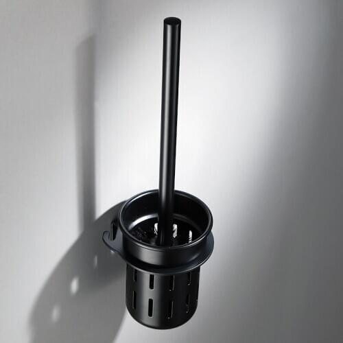 Black space aluminum toilet brush set black brush head dumb black water cup toilet brush bathroom bathroom toilet brush