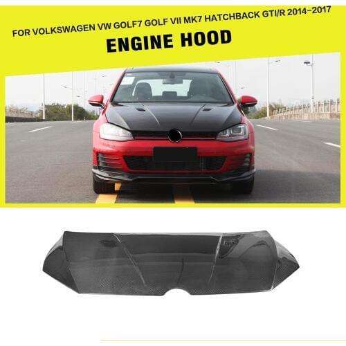 Car Styling Carbon Fiber Car Front Engine Bonnets Hood Cover for VW Golf 7 VII MK7 GTI R Htachback 2014 - 2017