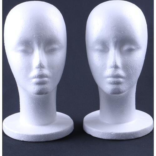 Xuchang Harmony 1 Piece Styrofoam Foam Mannequin Manikin Head Stand for Display Hair Wig Hair Glasses Hat and Jewellery