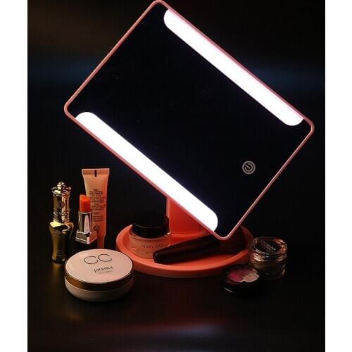 360 Degrees Rotation Makeup Mirror LED Adjustable Touch Screen Cosmetic Beauty Desktop Vanity Table Stand Light Cosmetic Mirror