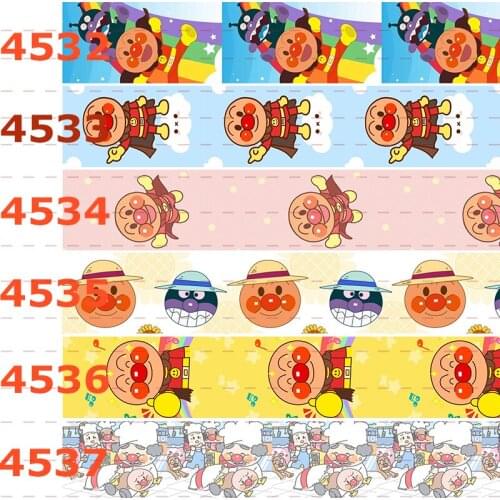 10yards -different sizes -Anpanman Grosgrain ribbon - Cartoon character printed ribbon