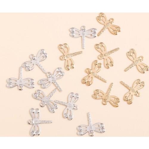 100pcs 14X12mm Dragonfly Charms for Jewelry Making and Crafting Metal Sheet Earrings Pendants Necklaces DIY Jewelry Gifts