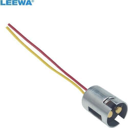 FEELDO 2pcs Car BA15D Connector LED Bulb Replacement Socket BA15D Bulb Holder Adapter With Extension Wire Harness #CA6206
