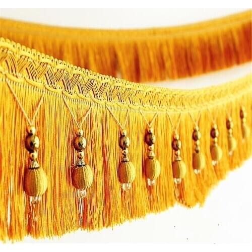 5yards Braided Beads Tassel Fringe Hanging Ball Trim for Bag Curtain Table Wedding Decorated Band Fabric Sewing Trimming T2582