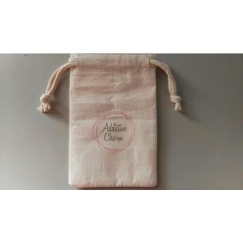 500pcs/lot free shipping cotton jewelry pouch gift pouch small drawstring bag with custom logo for jewelry gift packaging bag