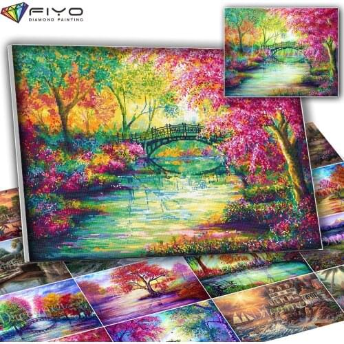 5D DIY Diamond Painting Landscape Scenery Scape Picture Diamond Art Mosaic Embroidery Cross Stitch Kits Scenic Spot Home Decor
