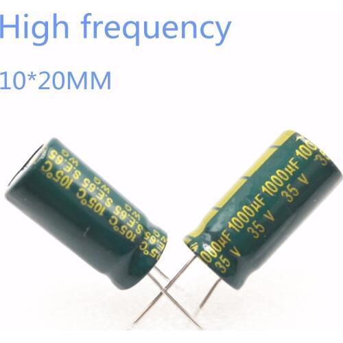 60~200pcs 35V 1000UF 1000UF 35V 10*20 power supply special high-frequency crystal Electrolytic Capacitor 35V1000uf 20