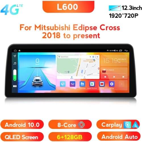 Android 10 Qled 1920*720 HD Car GPS stereo Autoradio For Mitsubishi Eclipse Cross 2018 2019 2020 2021 player with 6GB+128GB