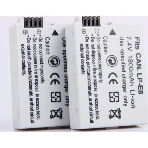 AOPULY 2Pcs LP-E8 Battery pack bateria LP-E8 lp e8 For Canon 550D 600D 650D 700D X4 X5 X6i X7i T2i T3i T4i T5i DSLR Camera
