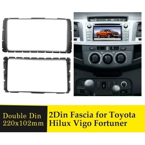 Double Din Fasica Car DVD Player Frame For Toyota Hilux Vigo Fortuner 2011-2015 Stereo Radio Multimedia Refitting Panel CD Bezel