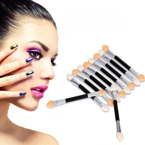 12Pcs Two Head Eyeshadow Applicator For Females Design Professional Portable Soft Sponge Double Ended Nail Powder Brushes