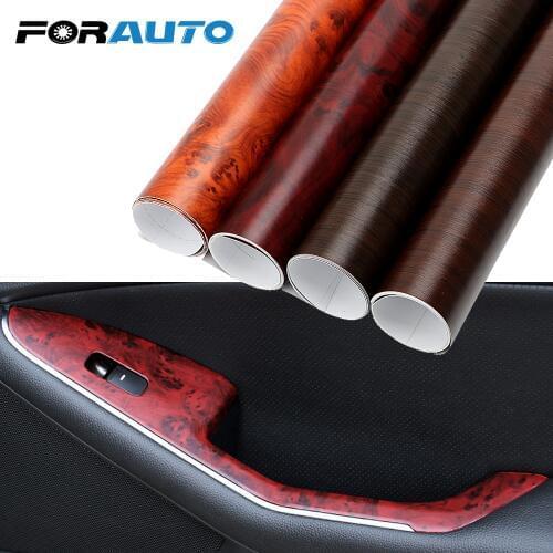 FORAUTO 30*100cm 3D Car Stickers Protective Car Wrap Film Wood Grain Textured Auto Decors PVC Car Styling 4 Colors