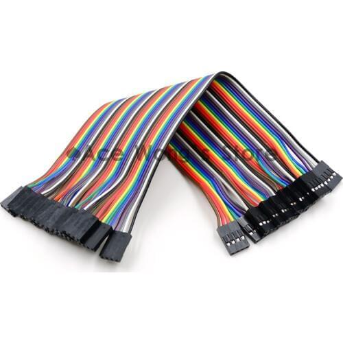40pcs in 1 Row Dupont Lines Wire Cable 2.54mm 4P to 4P Pin Header 20cm Colorful Cable female to female
