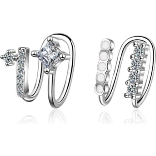 Korean student style simple classic personality temperament fashion trend wild silver plated ear clips IU007