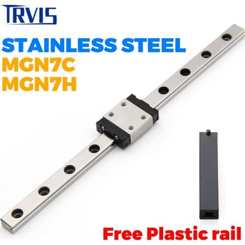 440 SUS Stainless Steel MGN7 Linear Rail Guide MGN7C MGN7H Miniature Slide Guideway 1pc Rail + 1pc Carriage CNC 3D Printer Part