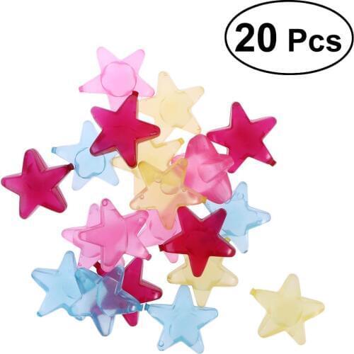 20pcs/Pack Star Reusable 3D Ice Cubes Multicolor Cooling Tool for Party (Random Color)