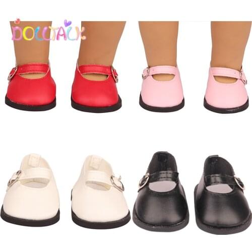 Doll Talk Fashion Hasp Leather Shoes Mini Handmade Doll Shoes 7cm Kawaii PInk Red Shoes For New Reborn Baby Dolls 43 cm